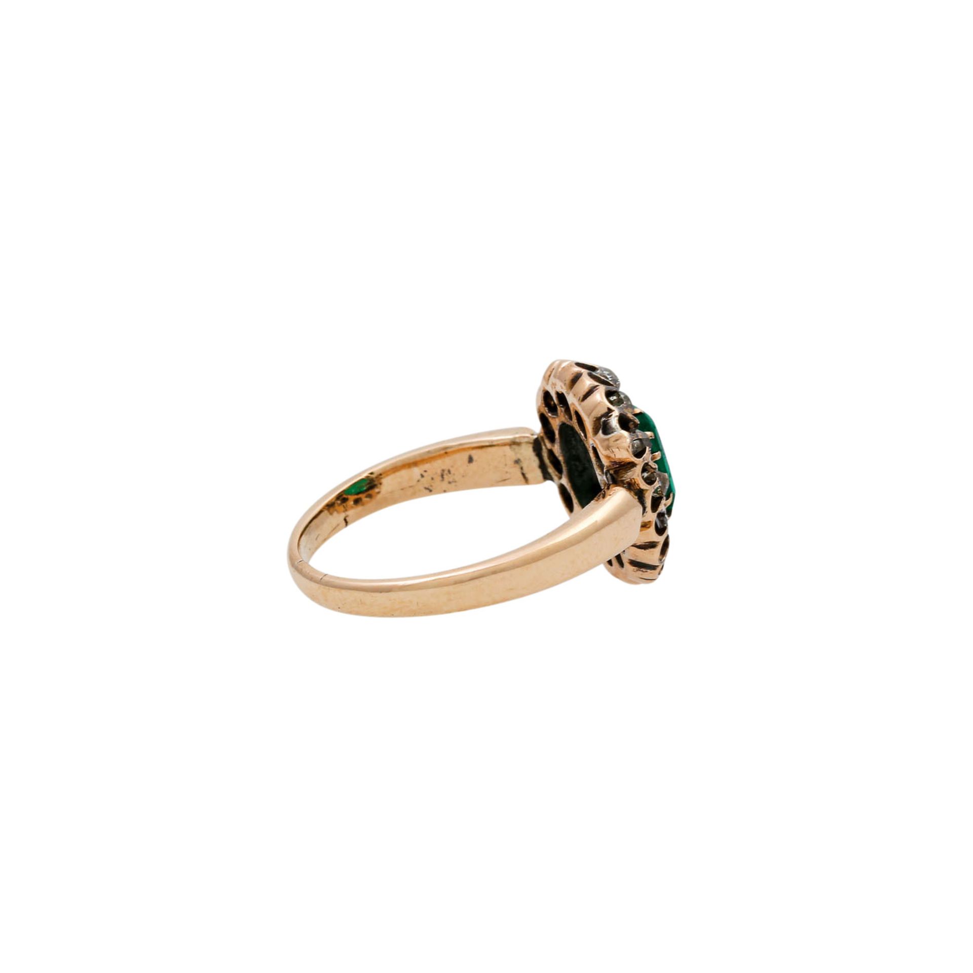 Ring mit Smaragd und Diamanten - Bild 3 aus 5