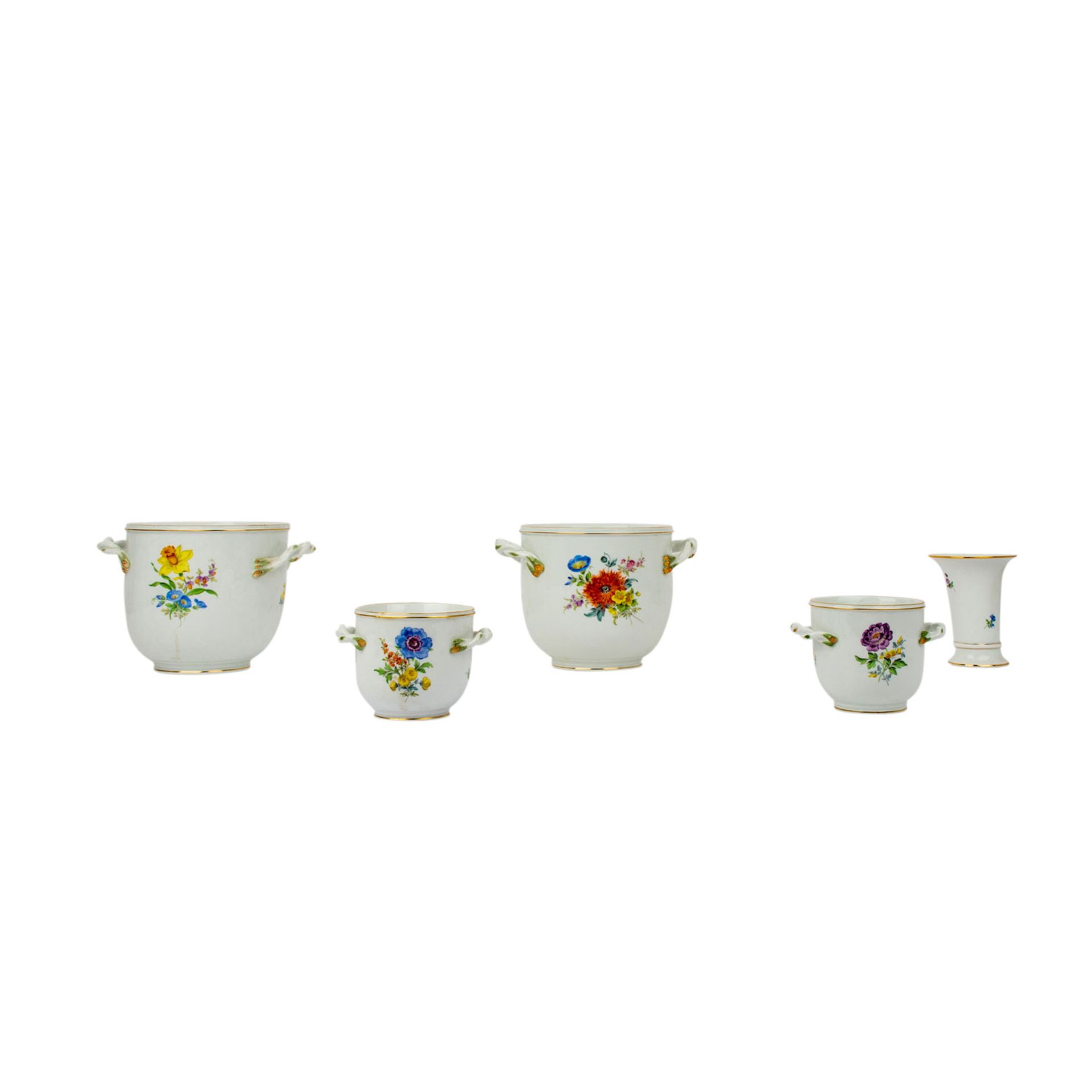 MEISSEN 4 Cachepots und 1 Vase, 20./21. Jh. - Image 3 of 8