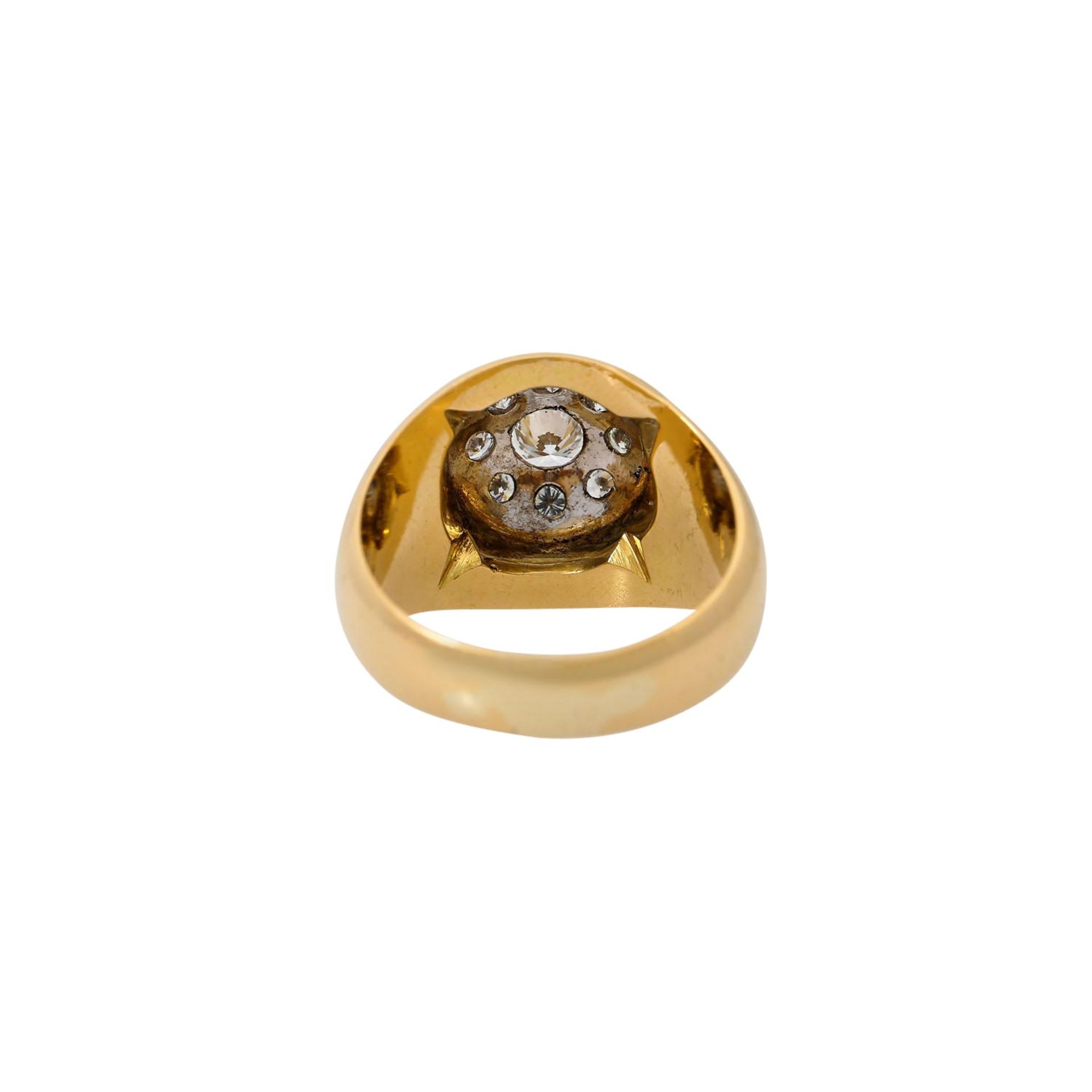 Ring mit 9 Brillanten, Mittelstein ca. 0,50 ct, - Bild 4 aus 6