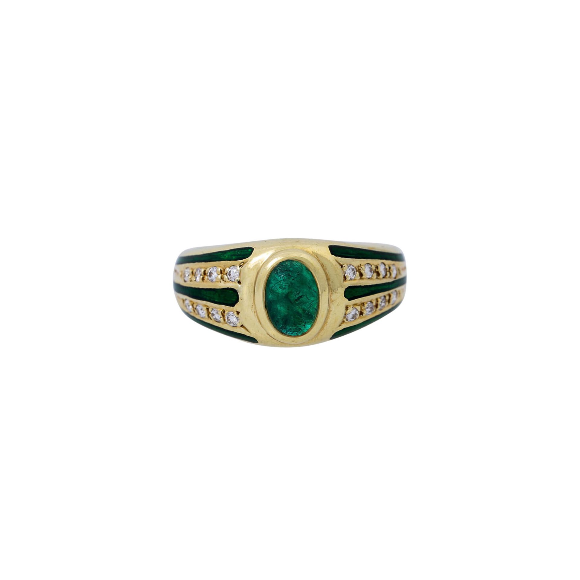 FABERGÉ BY VICTOR MAYER Ring mit Smaragd und Brillanten - Bild 2 aus 5