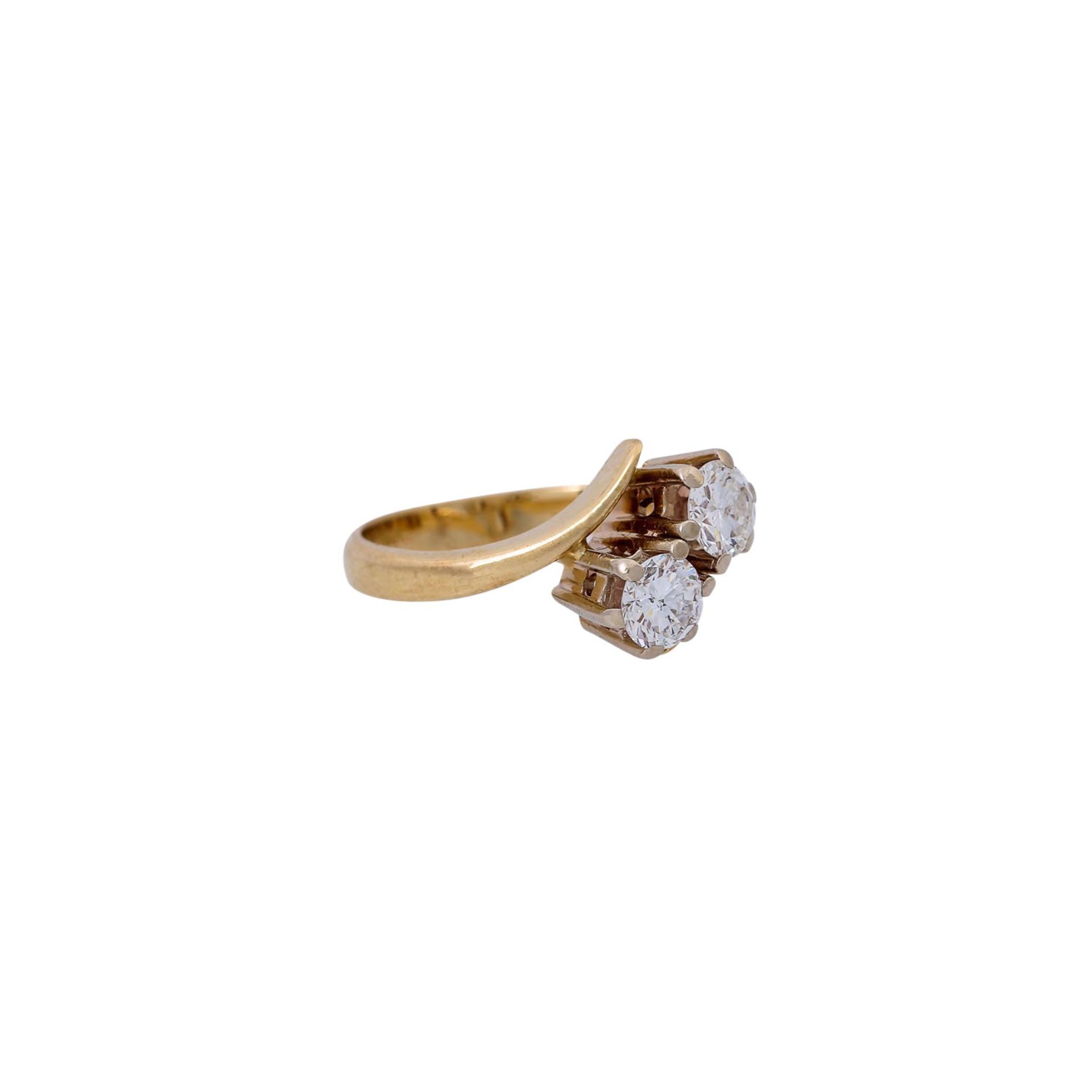 Ring mit 2 Brillanten von zus. ca. 0,97 ct,