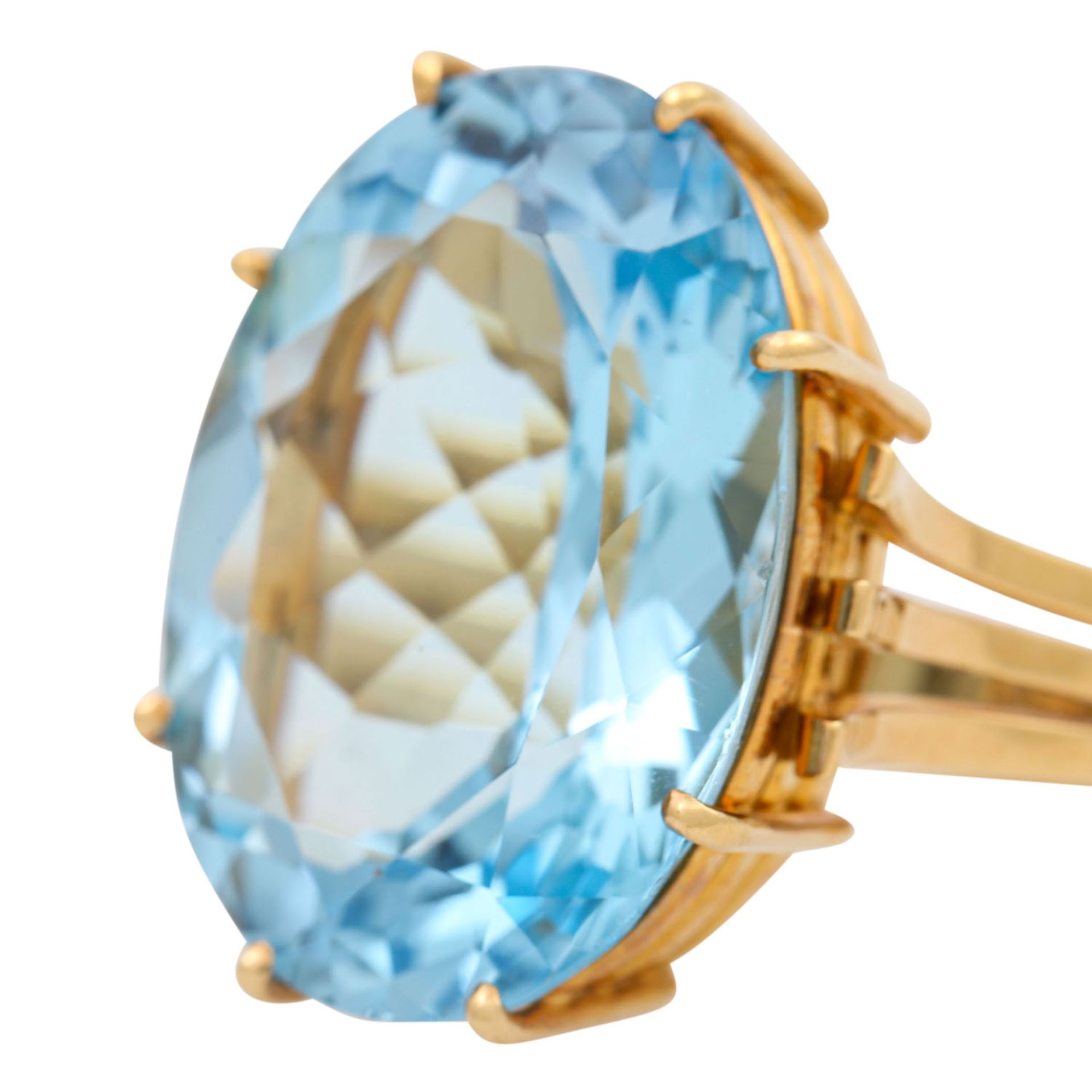 Ring mit feinem Blautopas ca. 19 ct, - Bild 5 aus 5