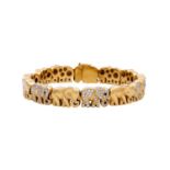 Armband "Elefanten" mit Brillanten zus. ca. 1 ct,