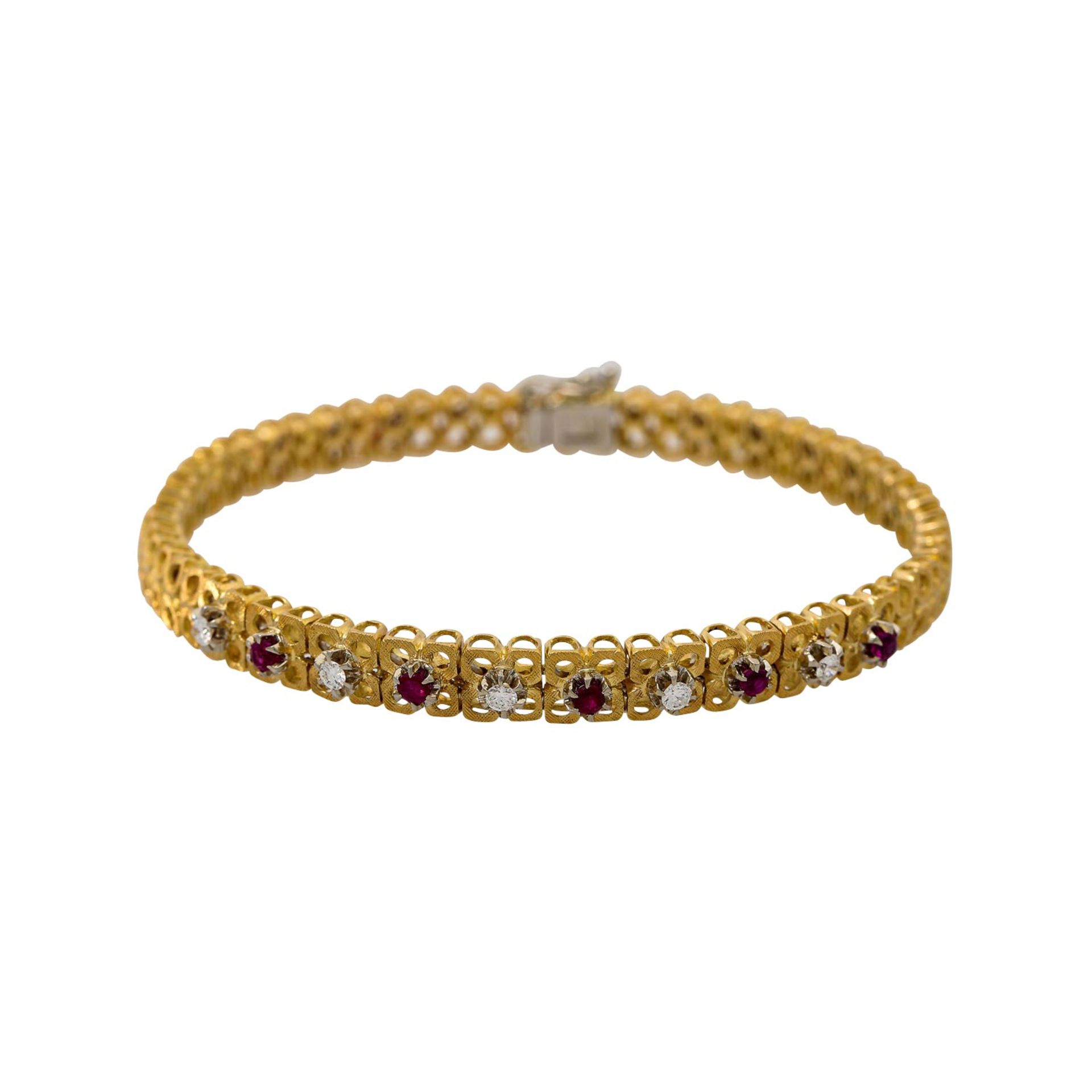 Armband mit Rubinen und Brillanten,