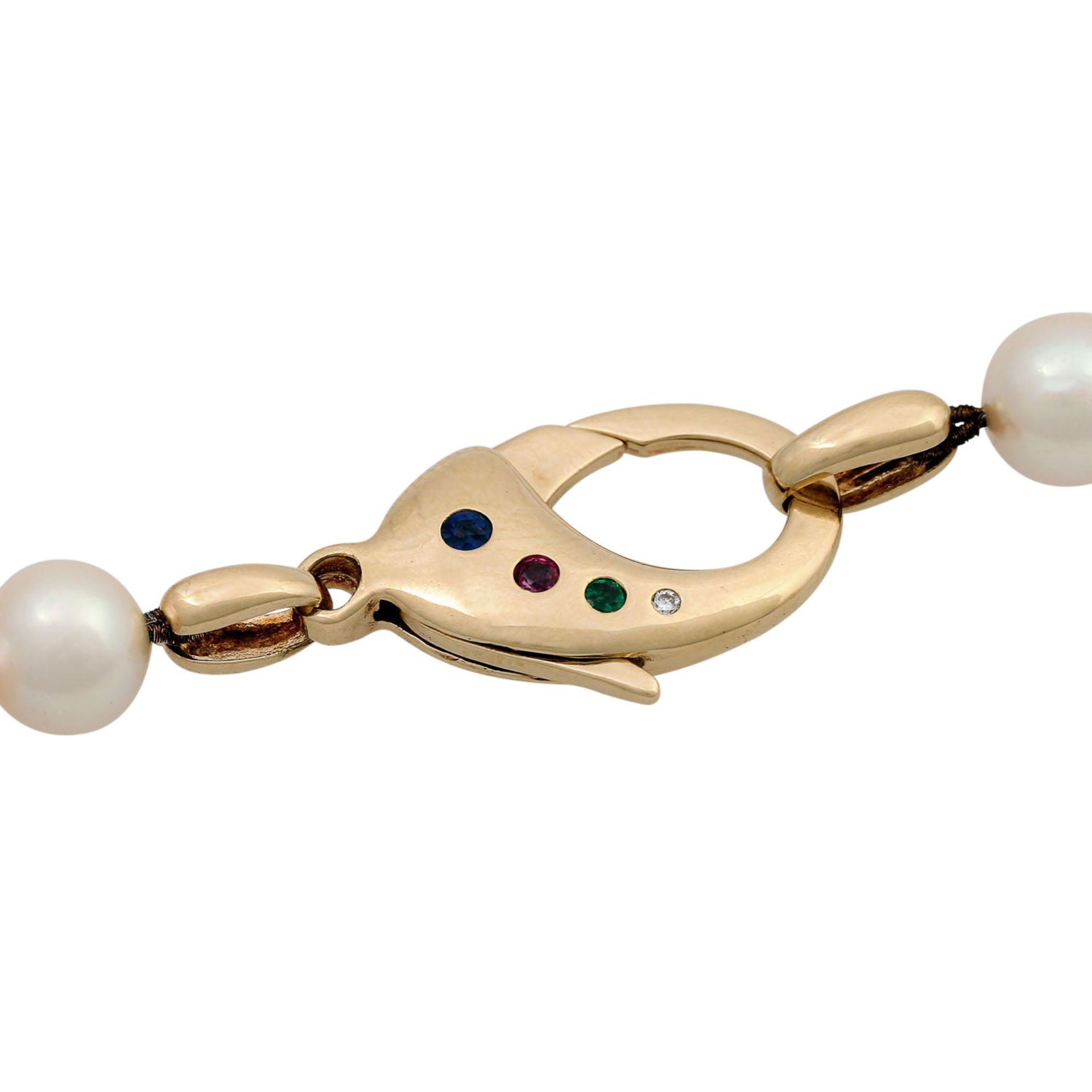 Feine Akoya Perlenkette mit Schmuckkarabiner - Bild 5 aus 5