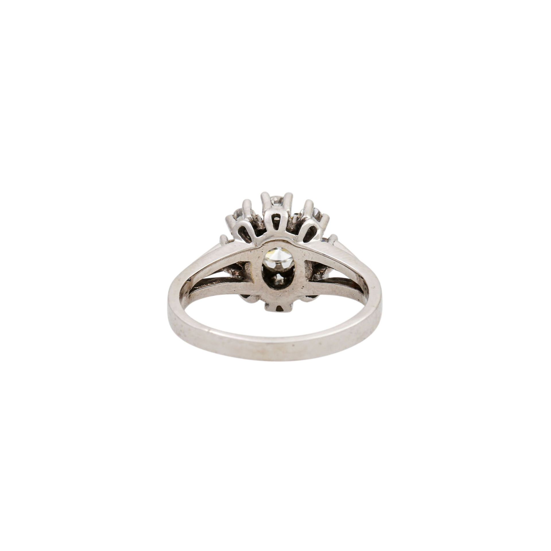 Ring mit Diamanten von zus. ca. 0,54 ct als Rosette angeordnet, - Bild 4 aus 5