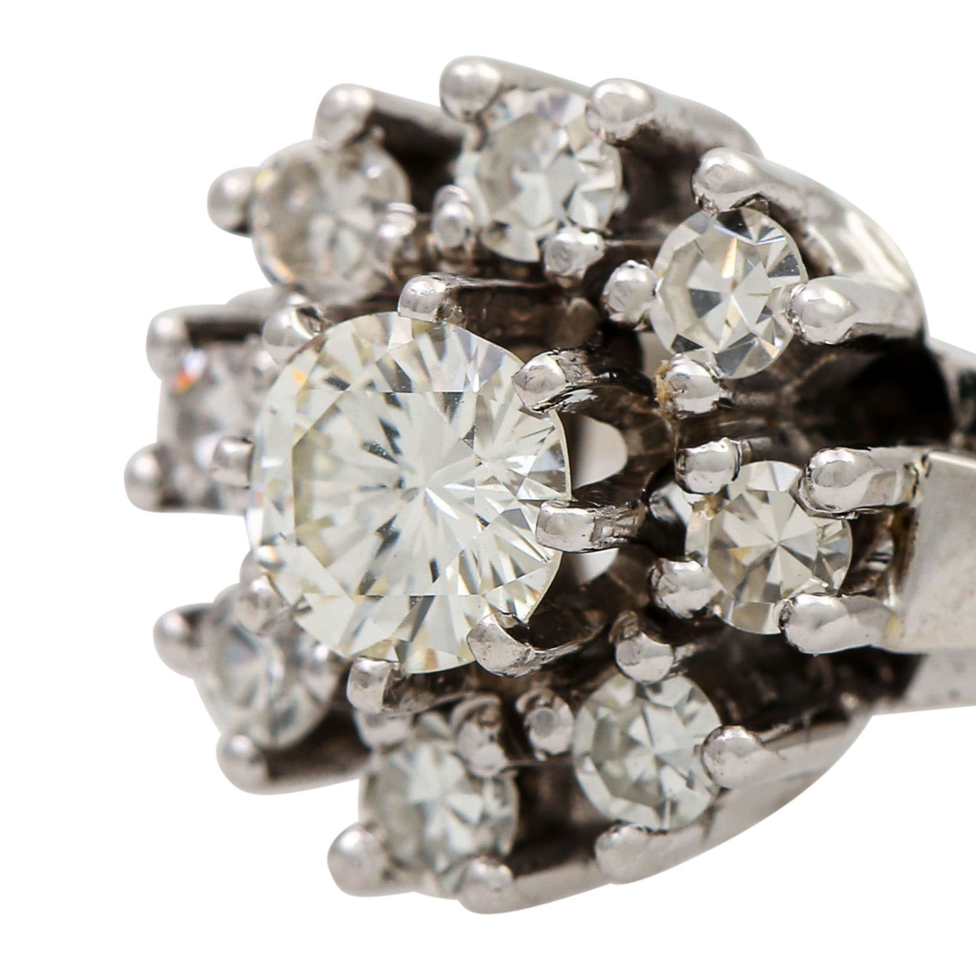 Ring mit Diamanten von zus. ca. 0,54 ct als Rosette angeordnet, - Bild 5 aus 5