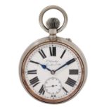 Antike " F. Schlesicky / Frankfurt" Goliath 8-Tage XXLTaschenuhr. Ca. 1900.