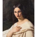 KRAFFT, JOHANN WILHELM (1808-1865) "Schönheit mit offenem Haar" 1840