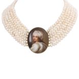 Collier mit Miniaturmalerei nach Guido Neri,