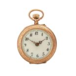 VINTAGE Taschenuhr mit Blumen-Dekor.