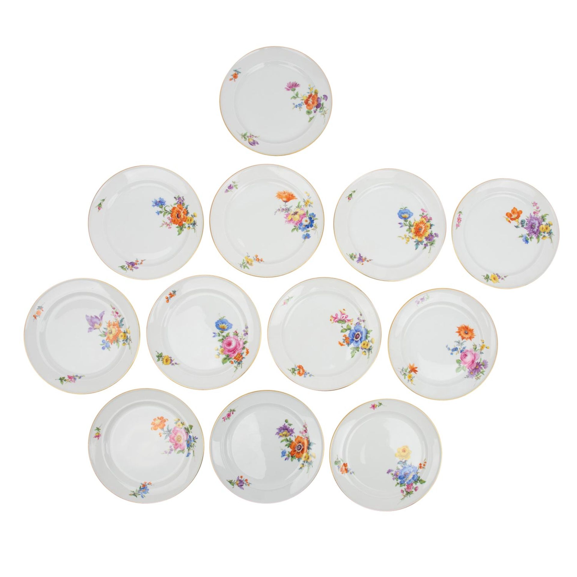 MEISSEN Teeservice f. 12 Personen 'Bunte Blume', 1. Wahl, 20. Jh. - Bild 2 aus 7