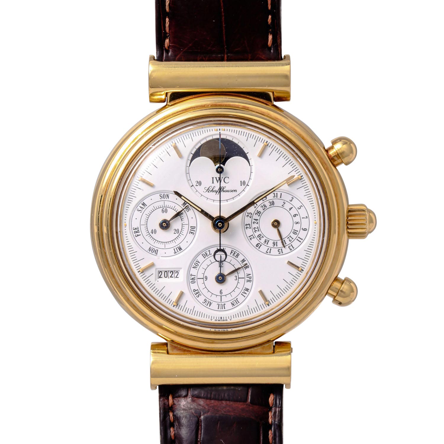 IWC Vintage Da Vinci Ewiger Kalender mit Chronograph und Mondphasen, Ref. 3750. Armbanduhr.