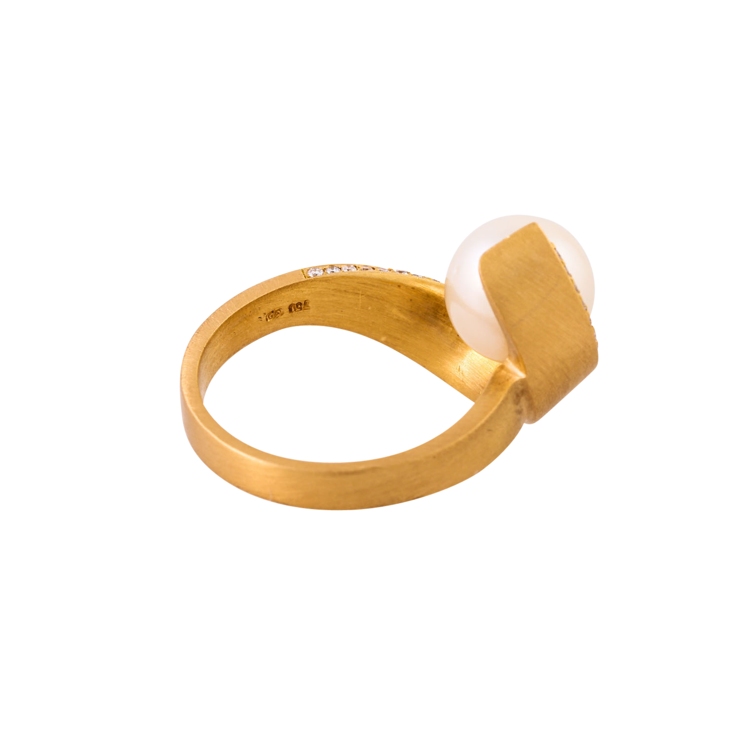 Ring mit Südseeperle und Brillanten zus. ca. 0,15 ct (punziert), - Image 4 of 4