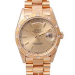 ROLEX Neo Vintage Day Date "Borke", Ref. 18248. Armbanduhr. Ca. 1990er Jahre.