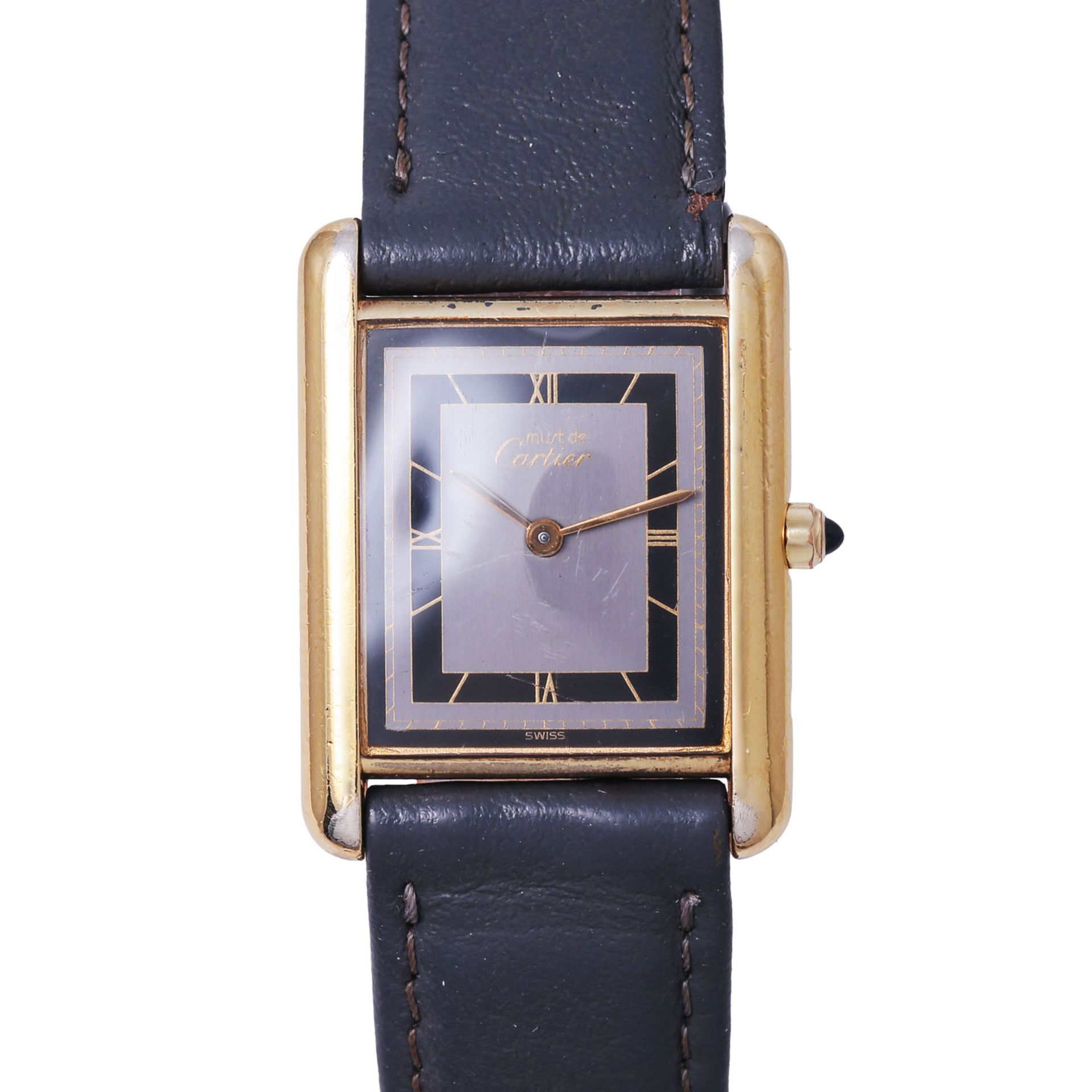 CARTIER Must de Cartier Vintage Tank Vermeil Ref. 81006. Damen Armbanduhr.