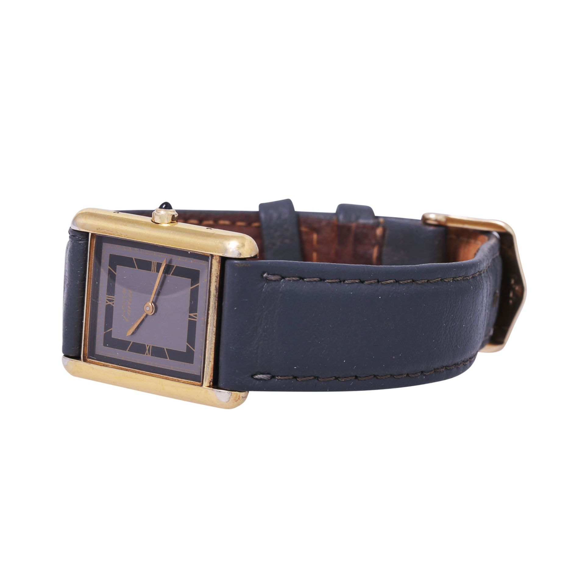 CARTIER Must de Cartier Vintage Tank Vermeil Ref. 81006. Damen Armbanduhr. - Bild 7 aus 7