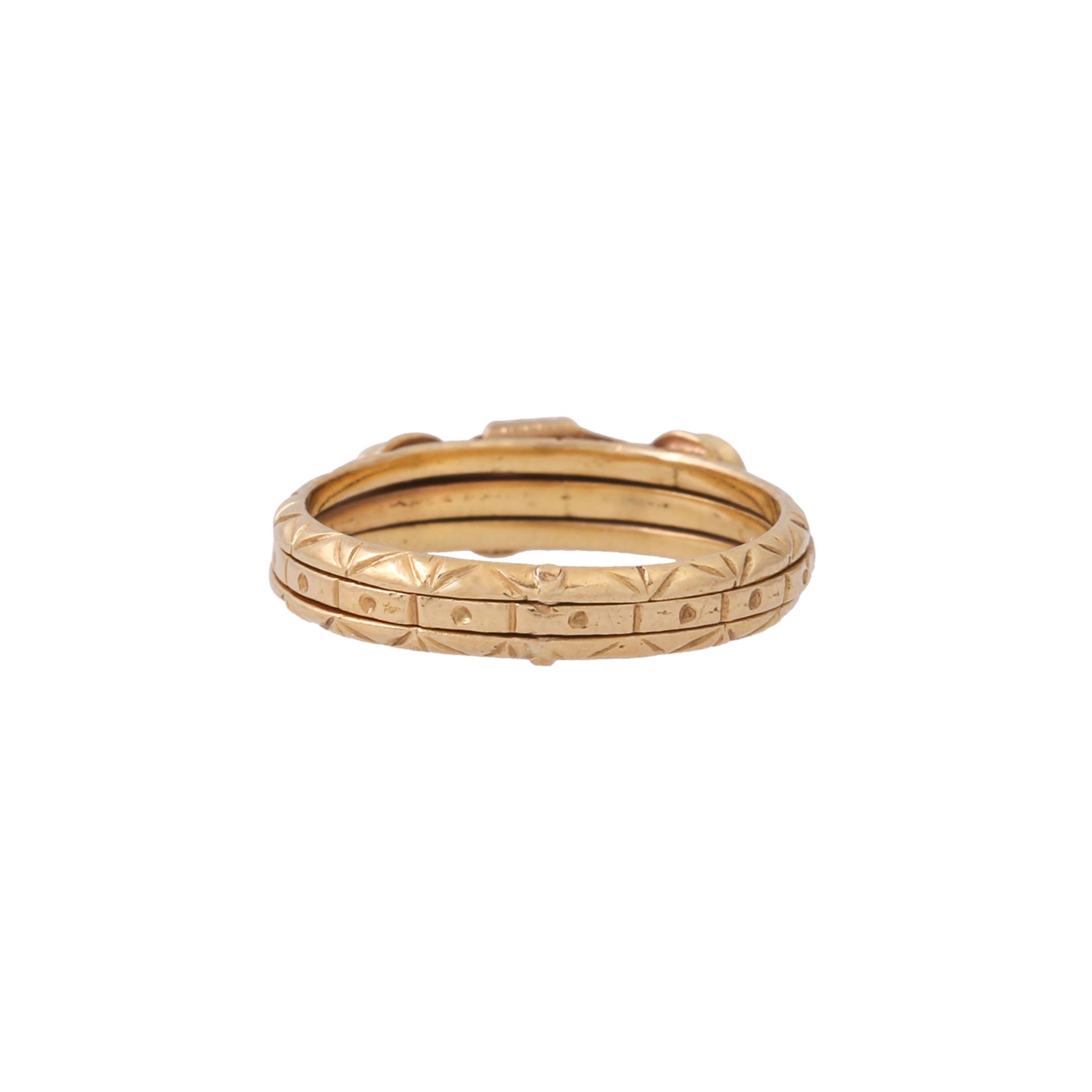 Verlobungsset "Fede Gimmel" aus Ring und Armband mit Diamanten und Rubinen, - Image 9 of 10