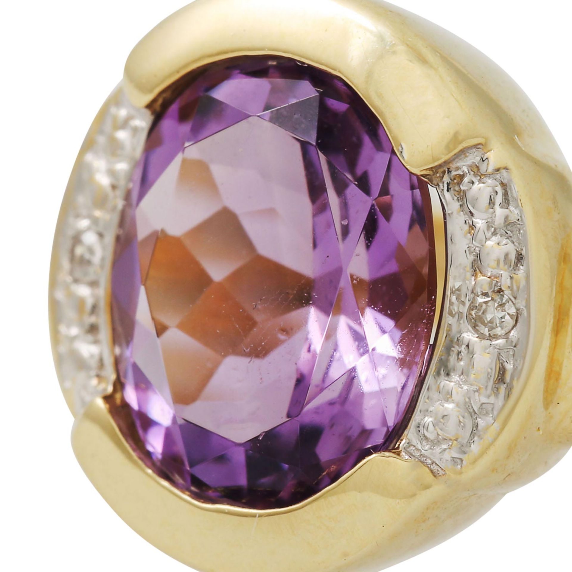 Schmuckset: Ring und Paar Ohrstecker mit Amethysten, - Image 9 of 9