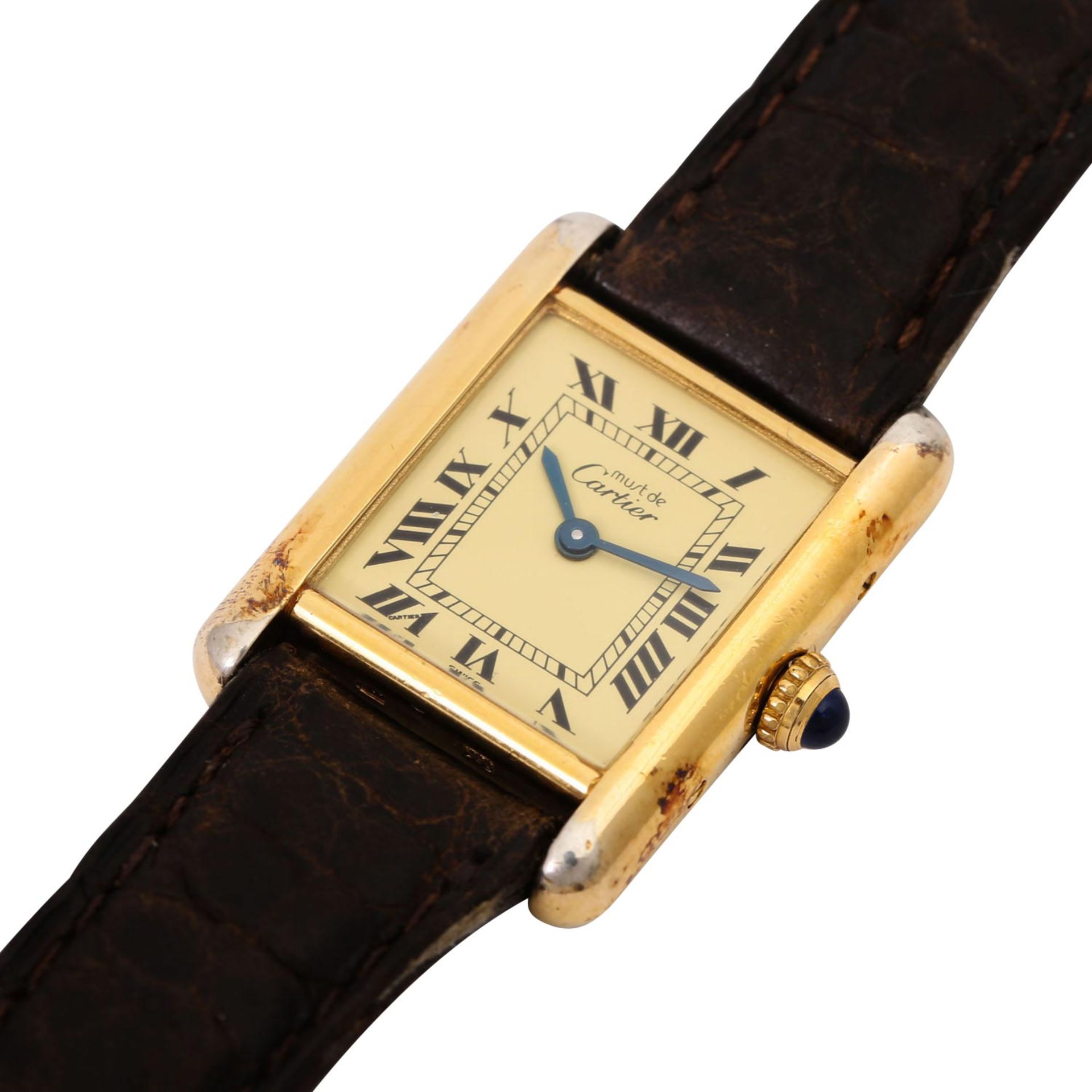 CARTIER Neo Vintage Tank Vermeil, Ref. 5057001. Damenuhr. - Bild 5 aus 8