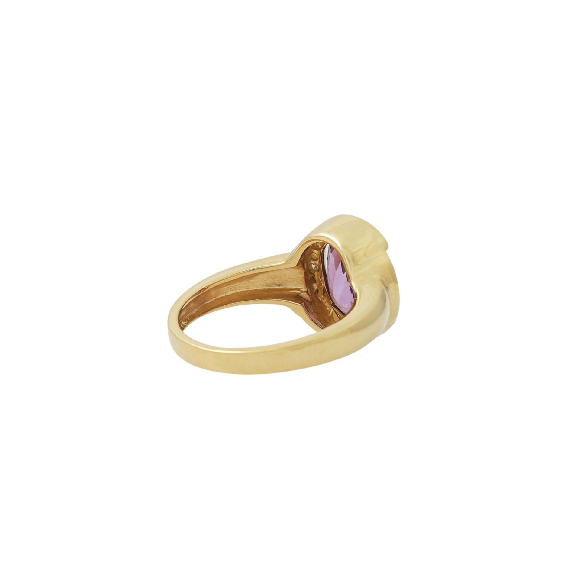 Schmuckset: Ring und Paar Ohrstecker mit Amethysten, - Image 7 of 9