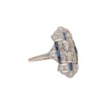 Art Déco Ring mit 2 Altschliffdiamanten, zus. ca. 0,4 ct,