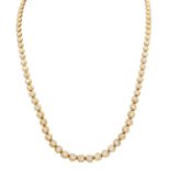 Collier mit 85 Brillanten zus. 9ct,