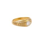 Ring mit Brillant, ca. 0,20 ct, ca. WEISS (H)/VS,