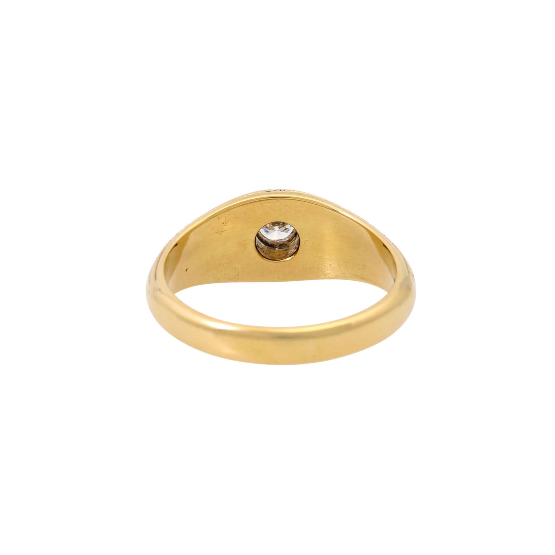 Ring mit Brillant, ca. 0,20 ct, ca. WEISS (H)/VS, - Bild 4 aus 4