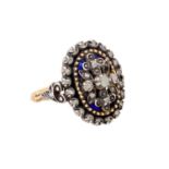 Historismus Ring mit Diamant-Rauten von zus. ca. 0,35 ct, gute Farbe und Reihneit,