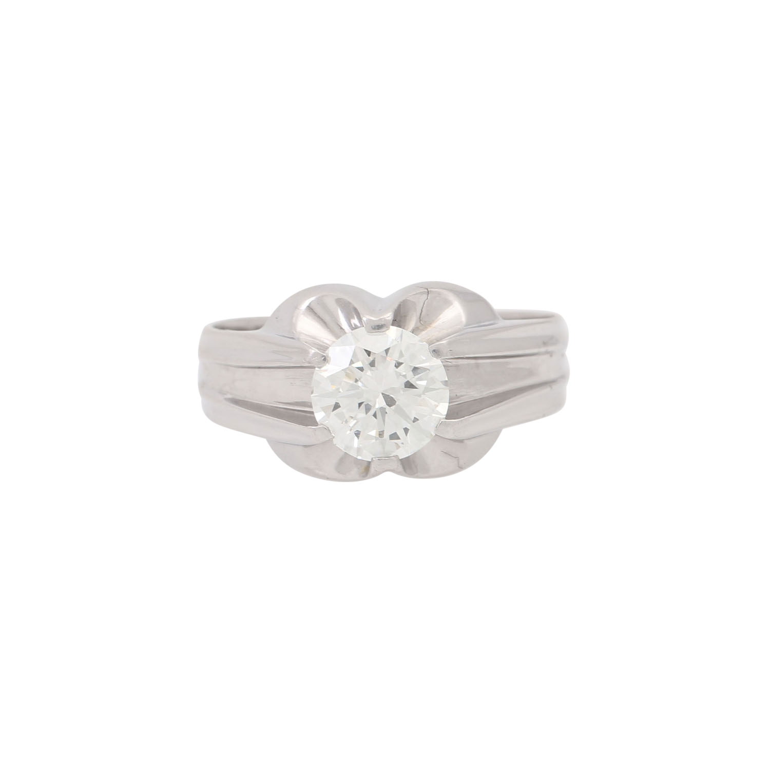 Ring mit Brillant ca. 1,46 ct, LGW (I)/IF, - Image 2 of 6