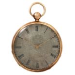 Anonyme antike Lepine Taschenuhr mit Schlüsselaufzug. Ca. 1842.