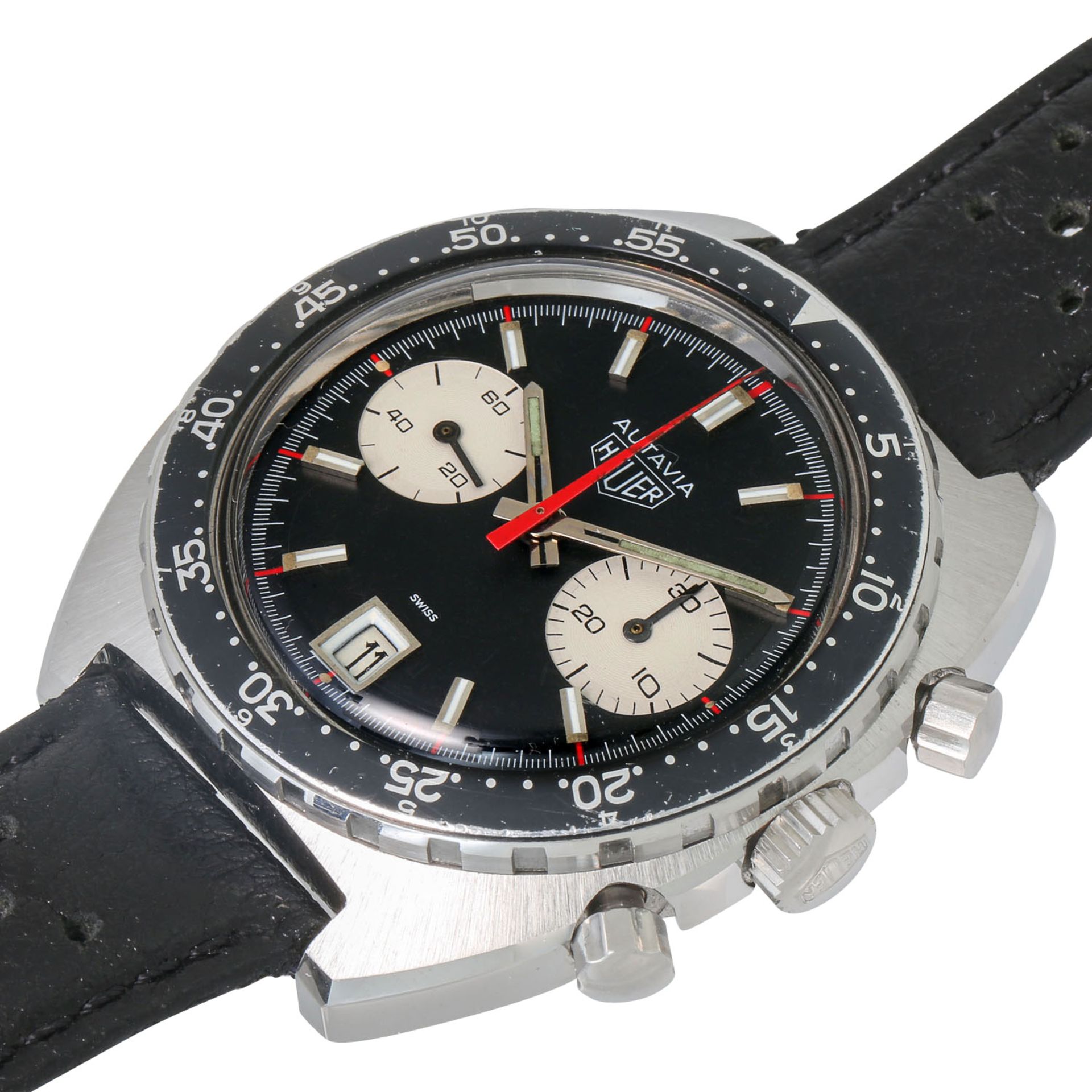 HEUER Vintage Autavia Chronograph "Reverse Panda", Ref. 73463. Herrenuhr. Ca. 1970er Jahre. - Bild 5 aus 8