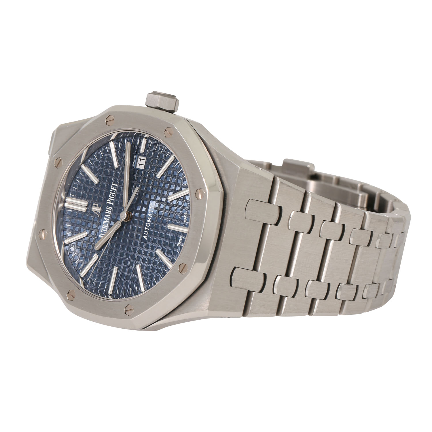 AUDEMARS PIGUET Royal Oak "Blau", Ref. 15400ST.OO.1220ST.01.A. Armbanduhr. - Image 6 of 11