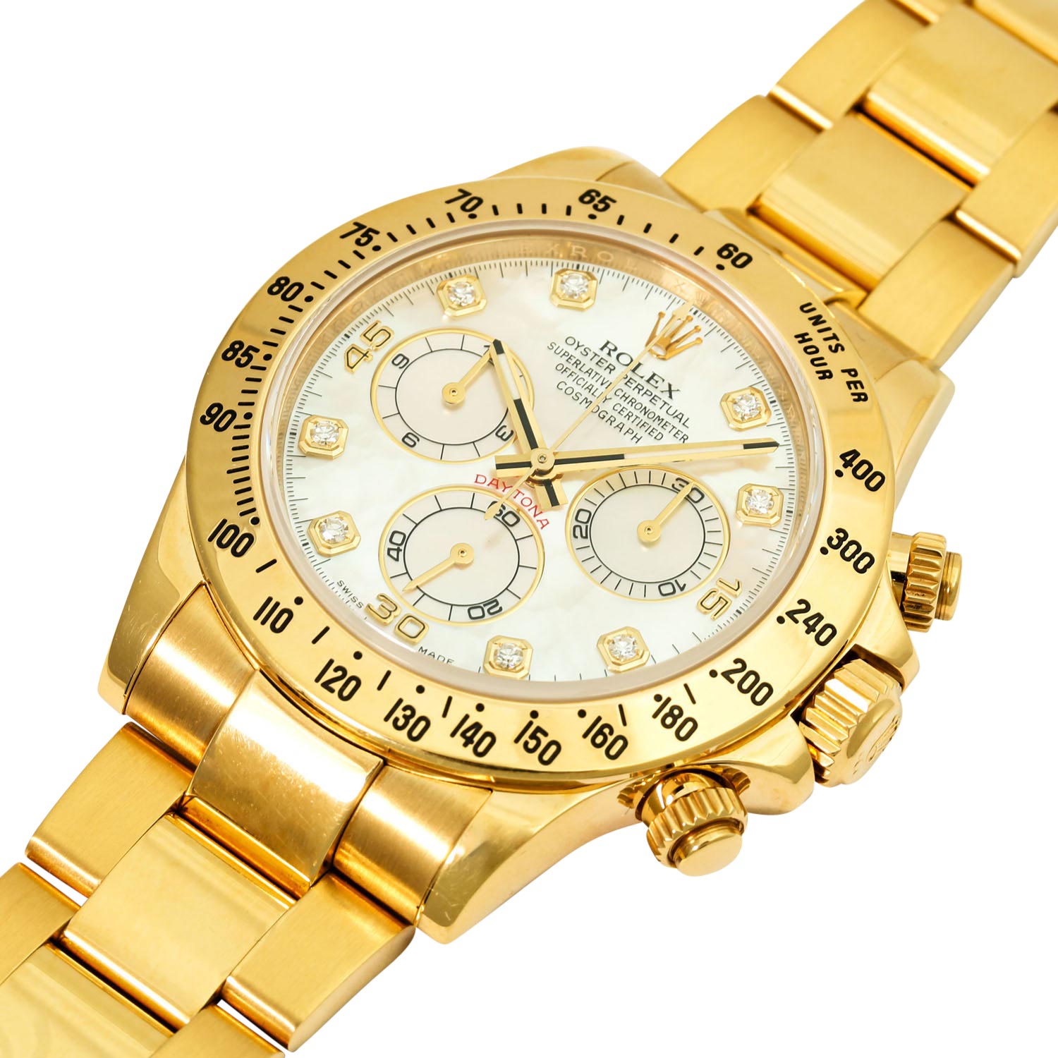 ROLEX Cosmograph Daytona "Helles Perlmutt & Diamanten", Ref. 116528. Armbanduhr. - Image 5 of 9