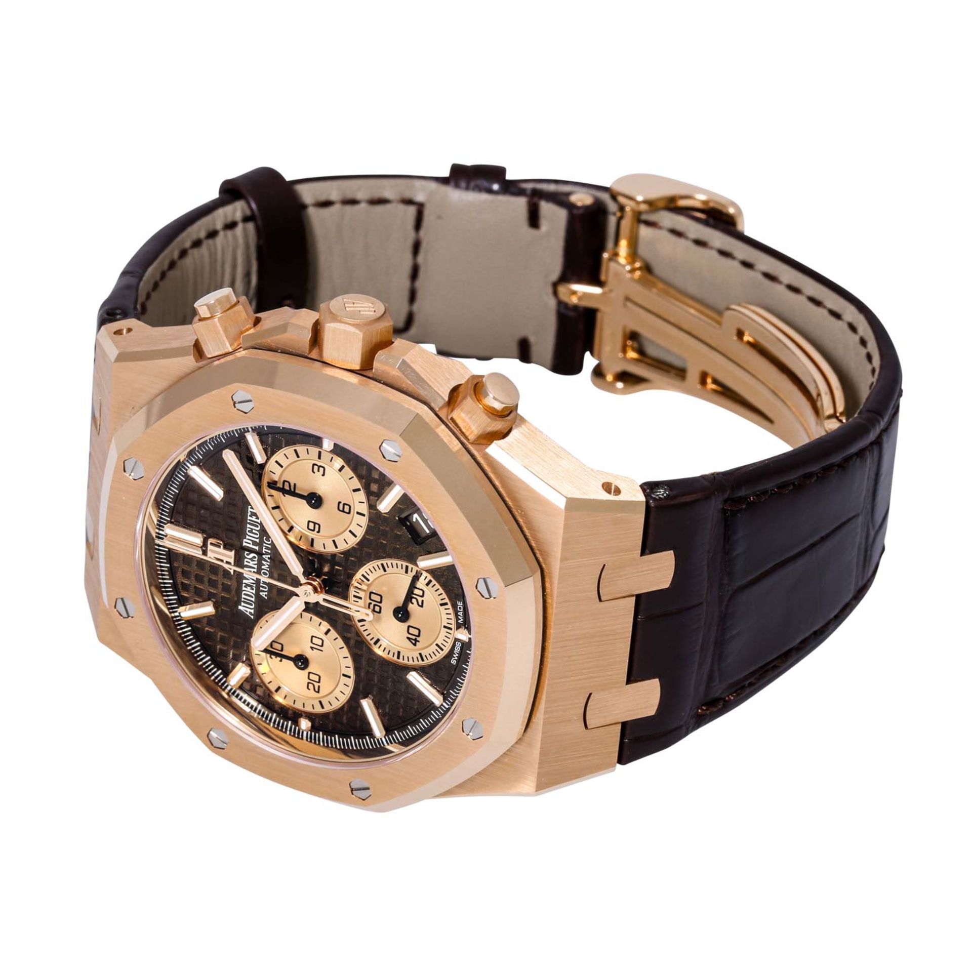 AUDEMARS PIGUET Royal Oak Flyback Chronograph "Braun", Ref. 26239OR.OO.D821CR.01. Herrenuhr. - Image 9 of 12