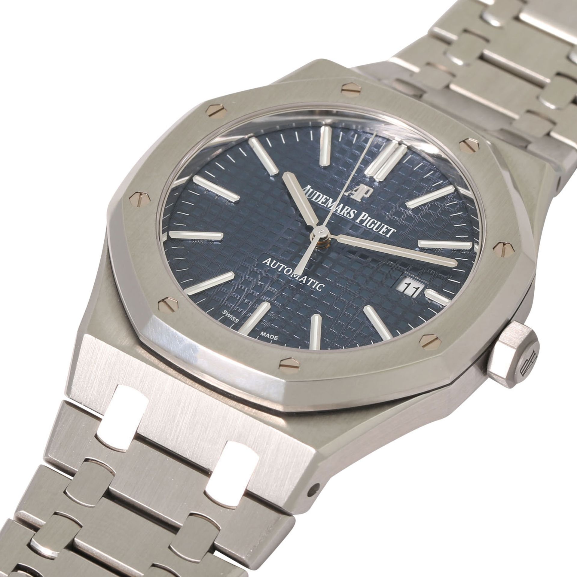 AUDEMARS PIGUET Royal Oak "Blau", Ref. 15400ST.OO.1220ST.01.A. Armbanduhr. - Bild 5 aus 11