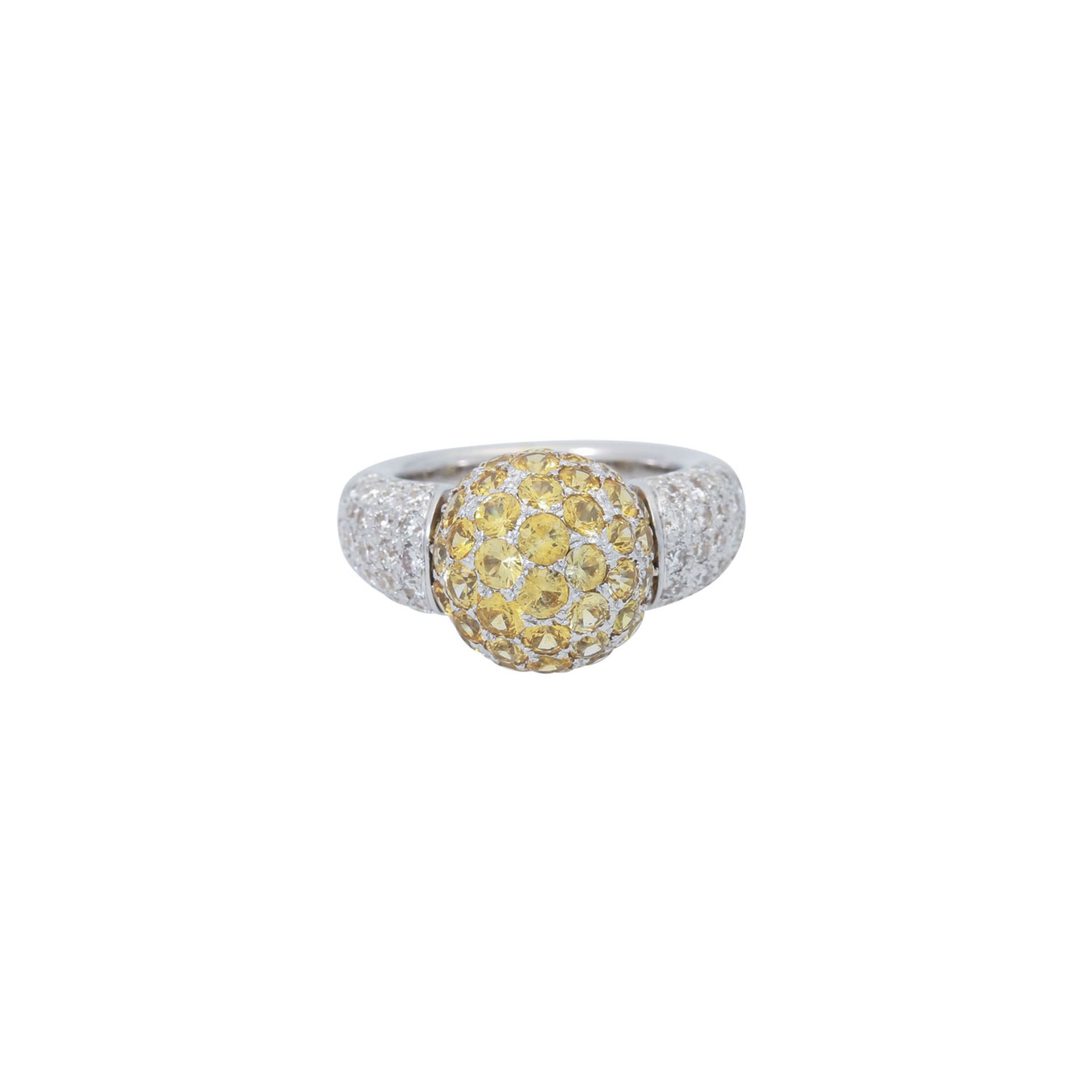 Ring mit gelben Saphiren und Brillanten - Bild 2 aus 5