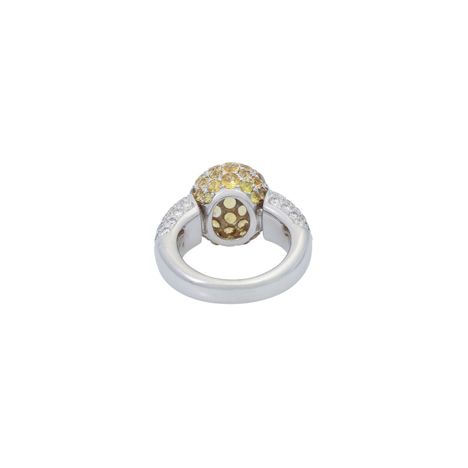 Ring mit gelben Saphiren und Brillanten - Bild 4 aus 5