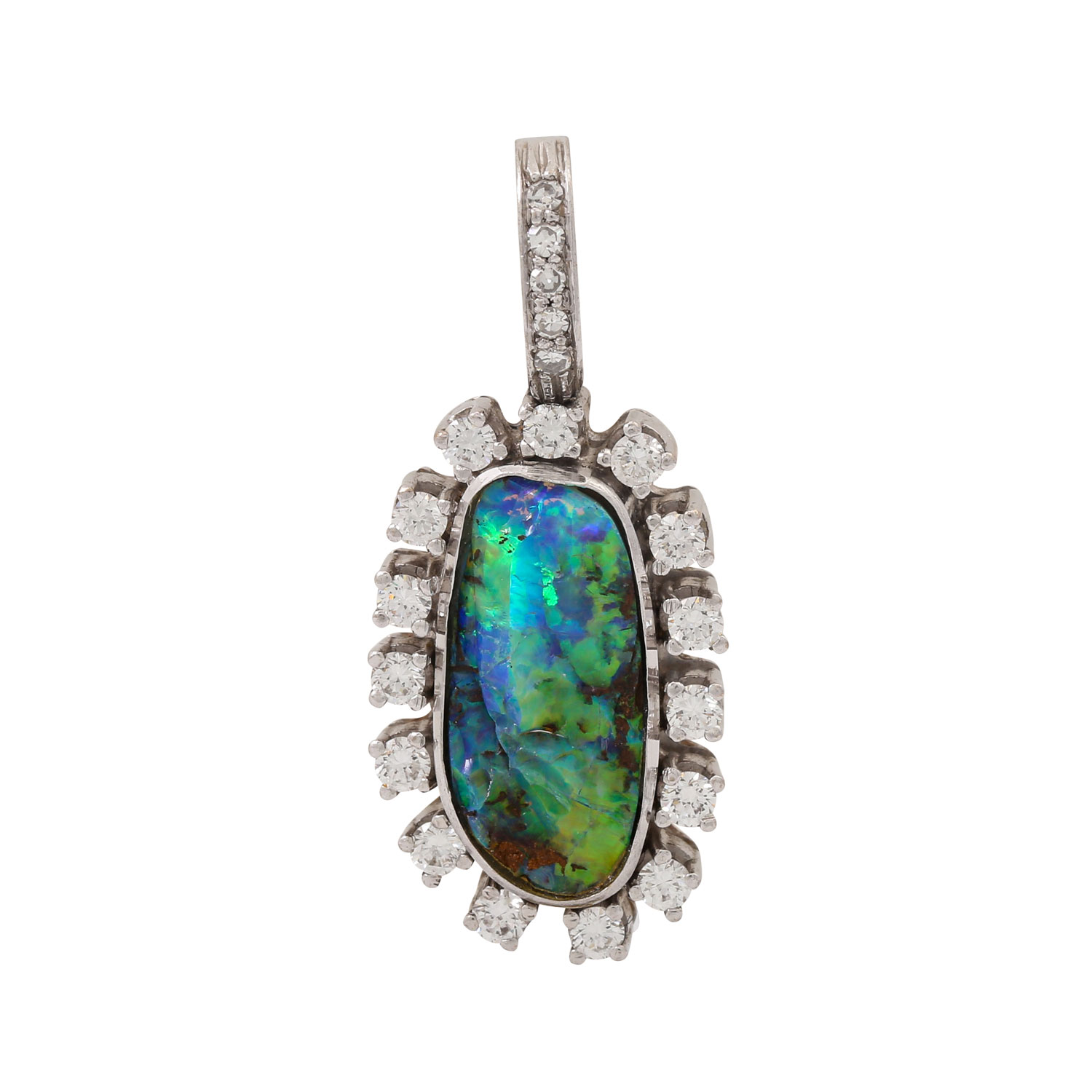 Anhänger mit Boulderopal und Diamanten von zus. ca. 0,65 ct,