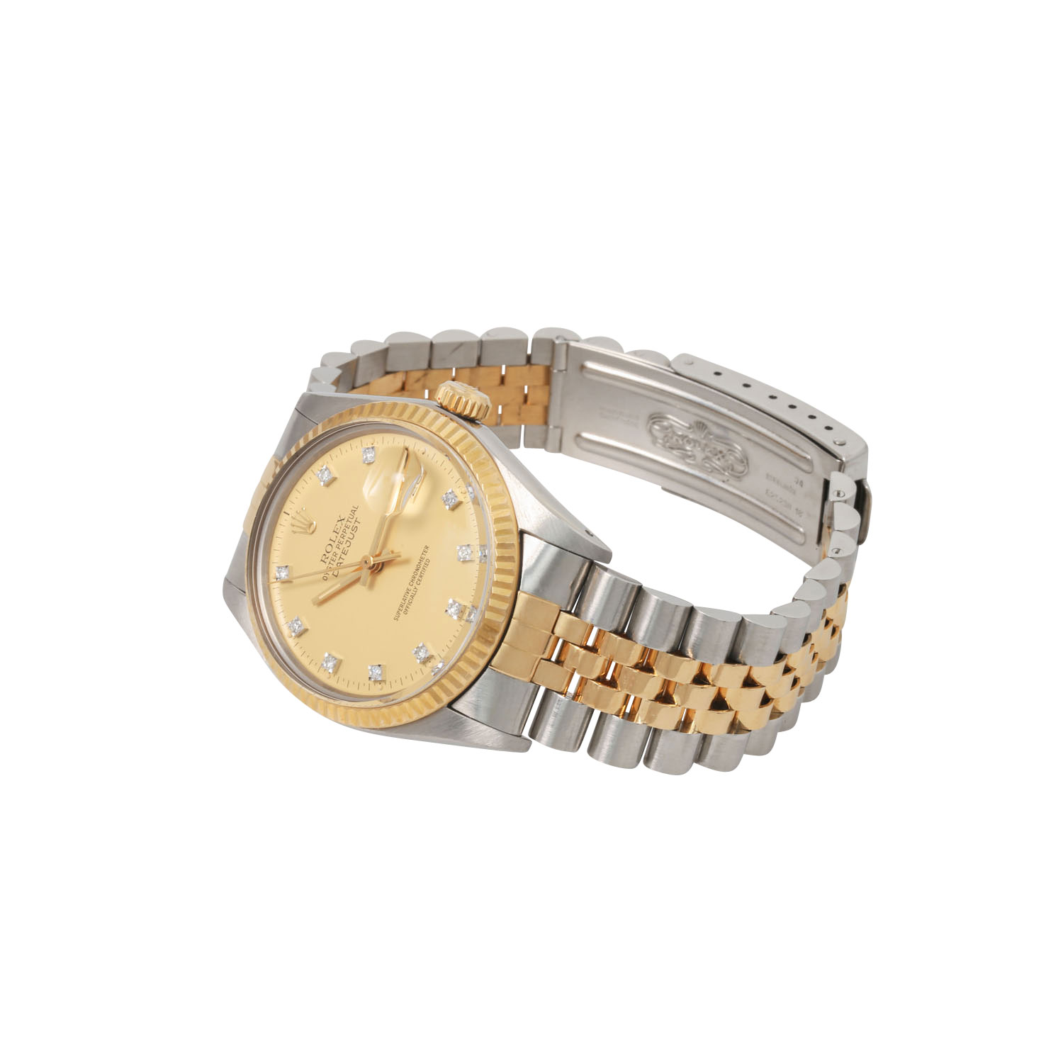 ROLEX Vintage Datejust 36 "Champagner & Diamanten", Ref. 16013. Armbanduhr. - Image 8 of 9