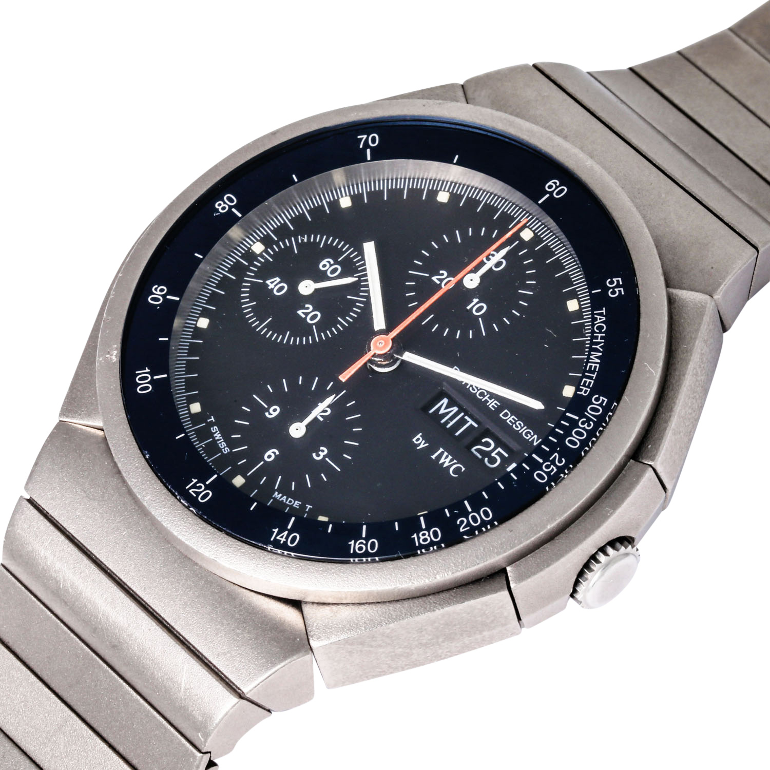 PORSCHE DESIGN by IWC Vintage Herren Day-Date Chronograph, Ref. 3702-001. Aus 1991. - Image 5 of 8