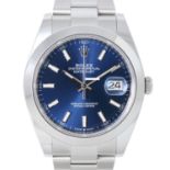 ROLEX Datejust 41 "Blau", Ref. 126300-0001. Herren Armbanduhr. Aus 2021.