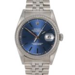 ROLEX Neo Vintage Datejust "Blau", Ref. 16220. Armbanduhr. Ca. 1990er Jahre.