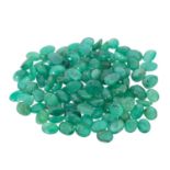 Konvolut ovale Smaragd-Cabochons von zus. ca. 90,6 ct,