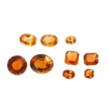 Konvolut 9 Citrine zus. ca. 56,22 ct