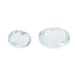 2 Aquamarine von zus. ca. 4,6 ct