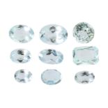 Konvolut Aquamarine von zus. ca. 37,4 ct,