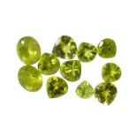 Konvolut 11 Peridots von ca. 27,9 ct.