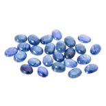 Konvolut ovale Saphir-Cabochons von zus. ca. 45,9 ct,